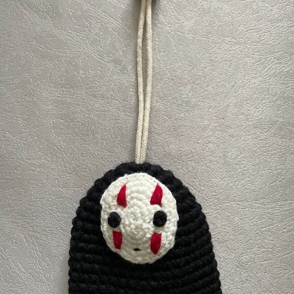 Spirited Away Keychain No Face Kaonashi Crocheted Keychain Hidden Pouch - Picture 4 of 5